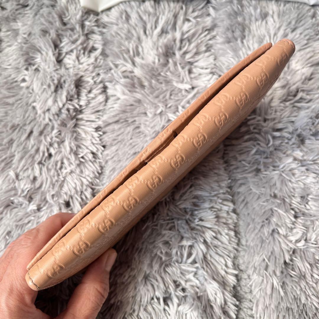 極美品✨GUCCI マイクロシマ　長財布　ベージュ　メンズ　レディース