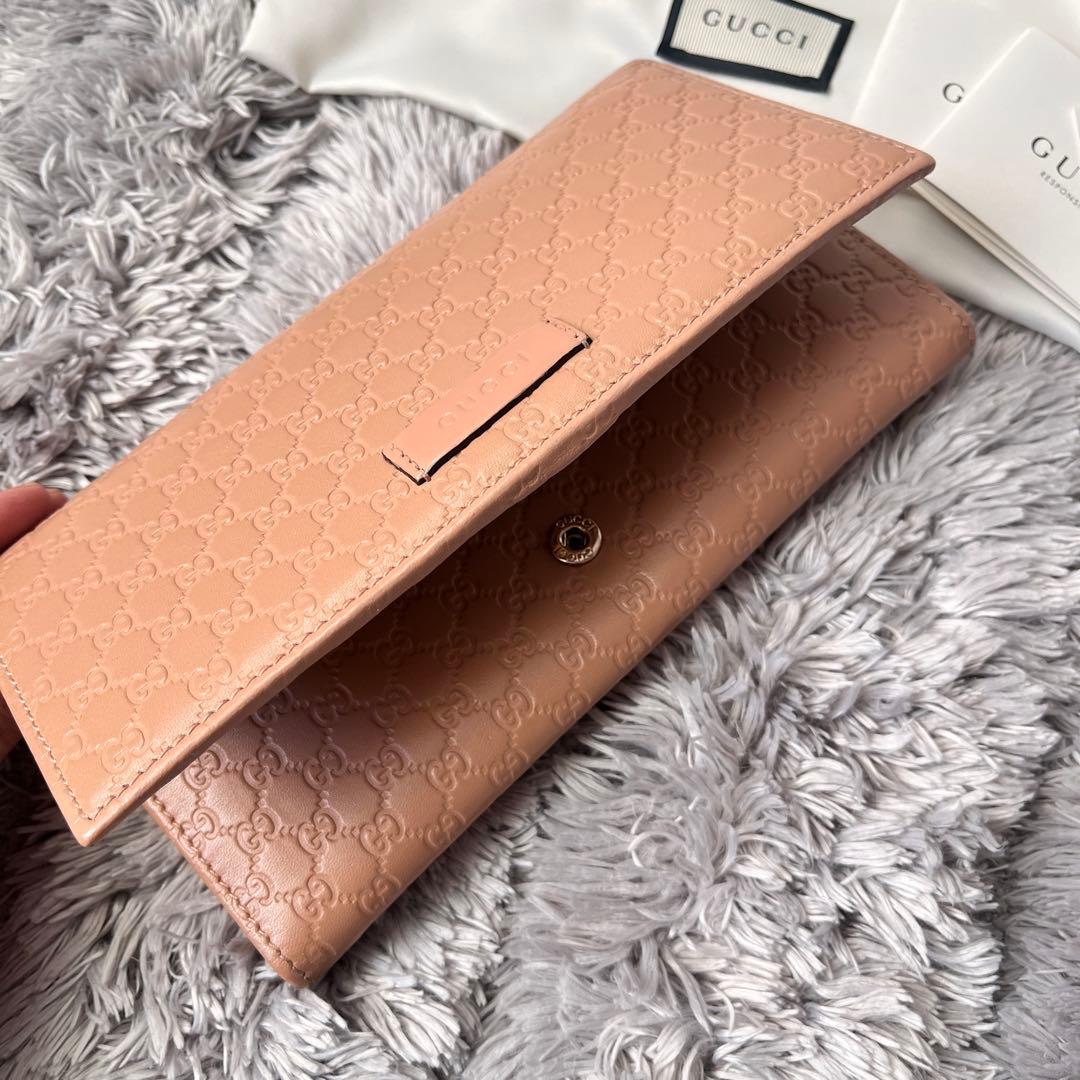極美品✨GUCCI マイクロシマ　長財布　ベージュ　メンズ　レディース