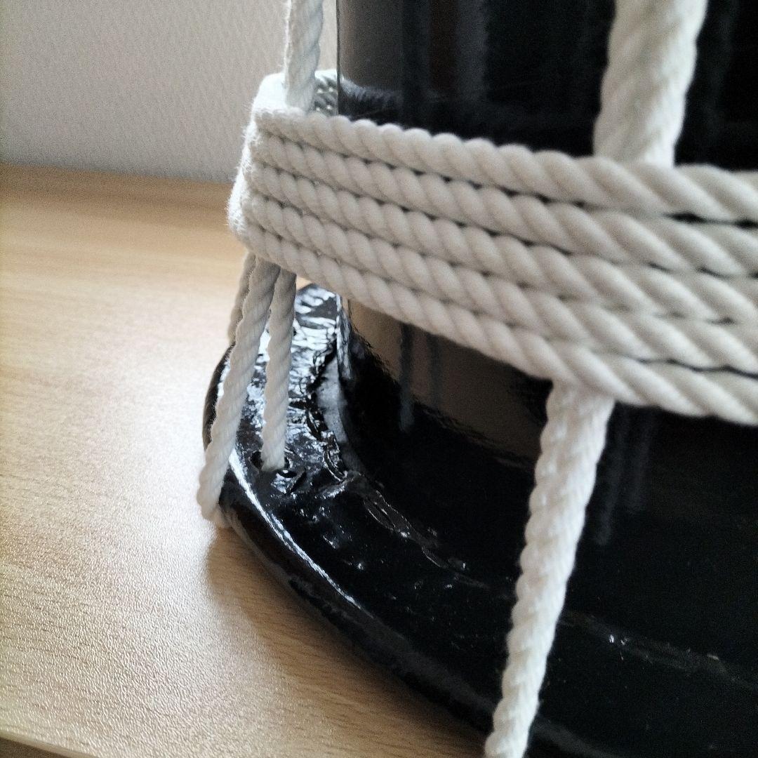 「ミズキ様ご依頼商品」担ぎ太鼓　　和太鼓 　天然皮革　ストラップ付き　中古品⑨