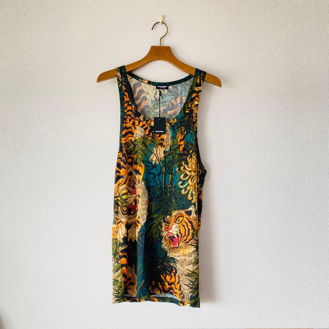dsquared2 正規品 メンズ 無地＆虎柄 タンクトップ ディースクエアード
