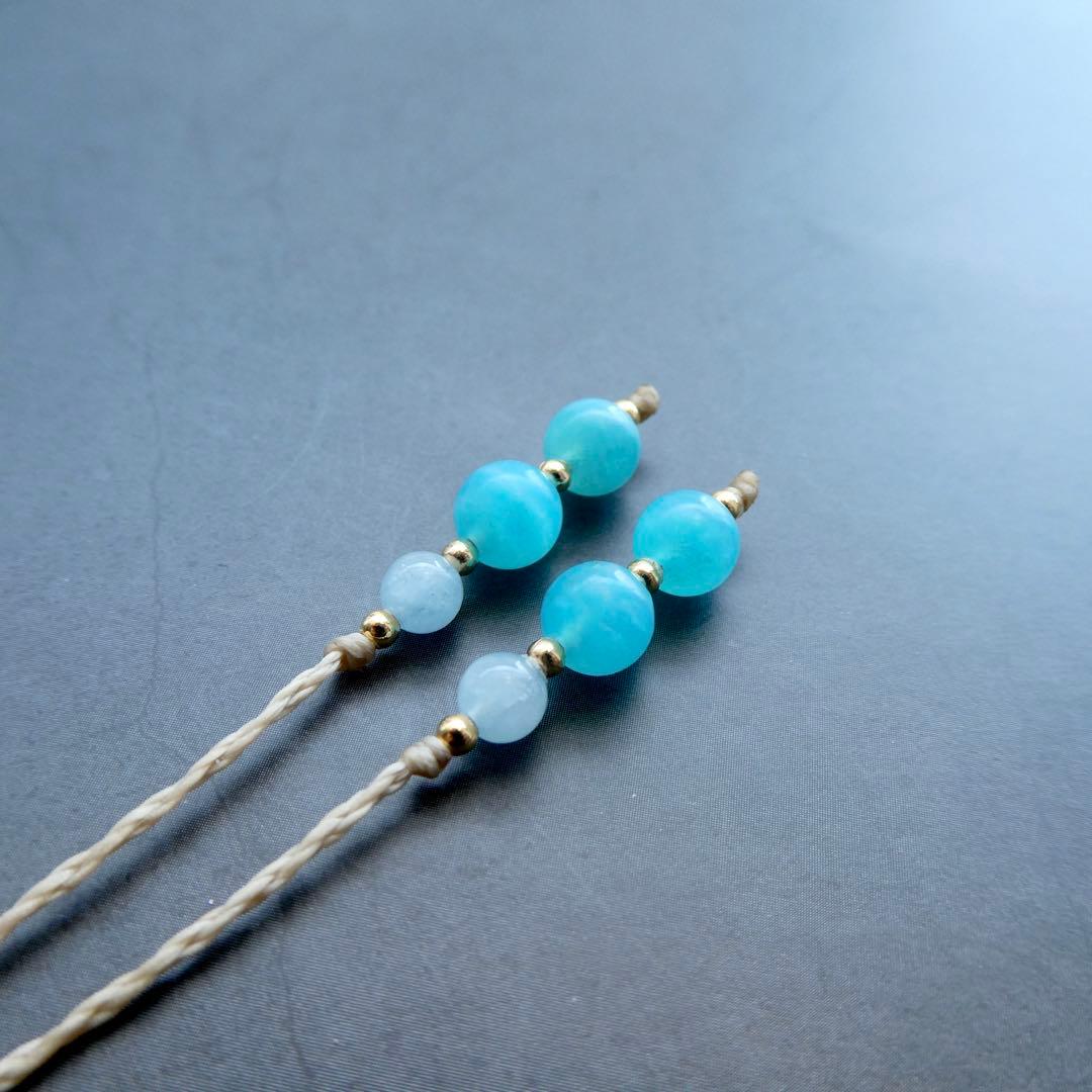 ヘミモルファイトとレインボームーンストーンのマクラメネックレス