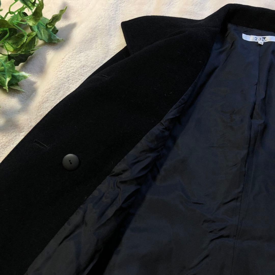 美品♡ 23区　ニジュウサンク　アンゴラコート ロング　ブラック　ベルト付き　M