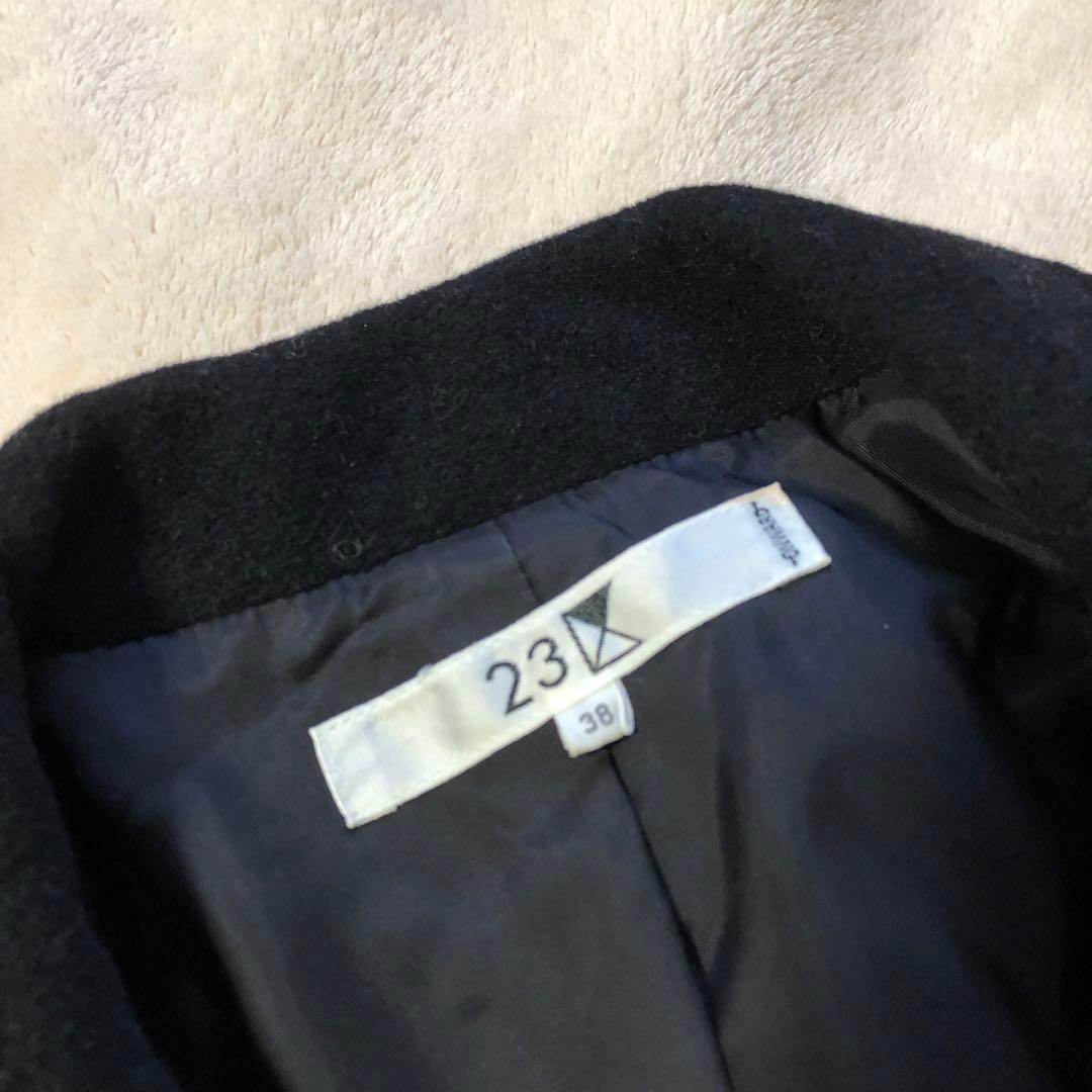 美品♡ 23区　ニジュウサンク　アンゴラコート ロング　ブラック　ベルト付き　M