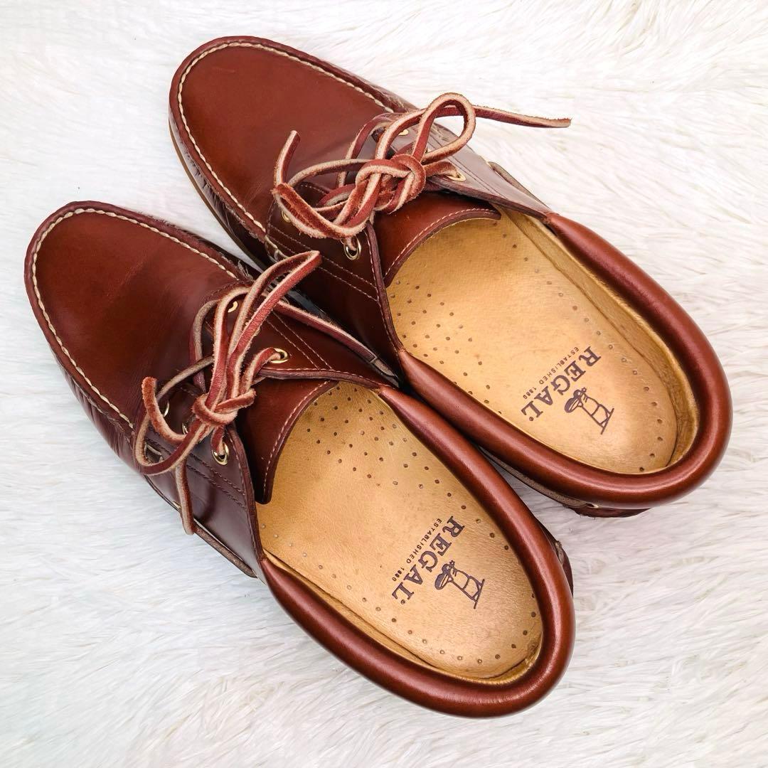 【極美品】REGAL26.5リーガル 3eye JE38 デッキシューズ レザー