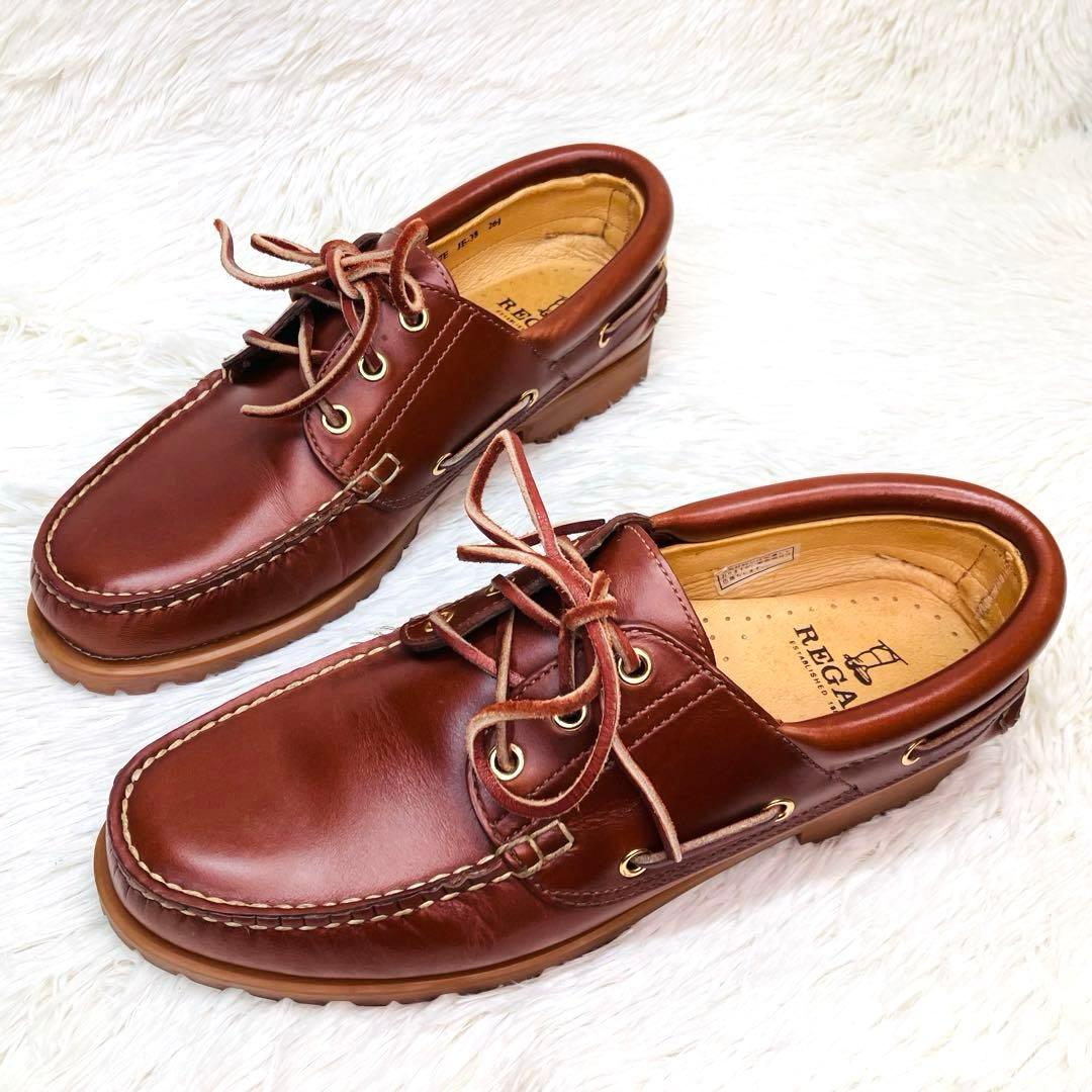 【極美品】REGAL26.5リーガル 3eye JE38 デッキシューズ レザー