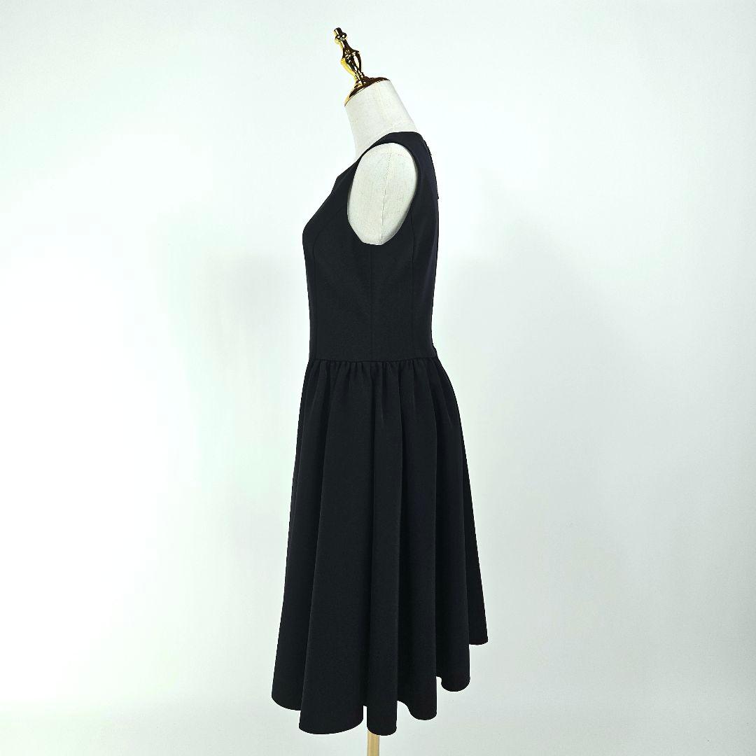 【新品同様】フォクシー ワンピース ネイビー フレア ノースリーブ　ギャザー