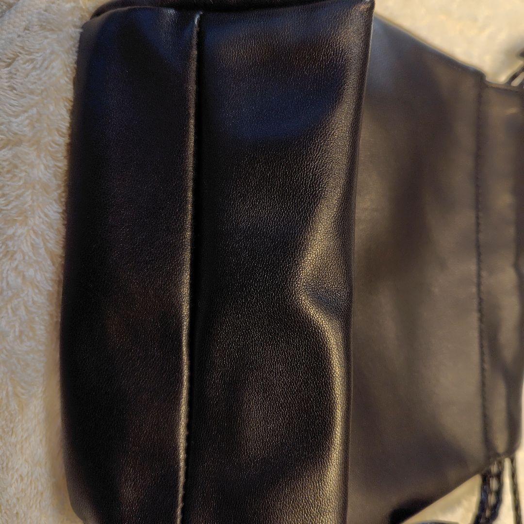 未使用　GANZO 巾着型レザーバッグ 黒　保証書付き