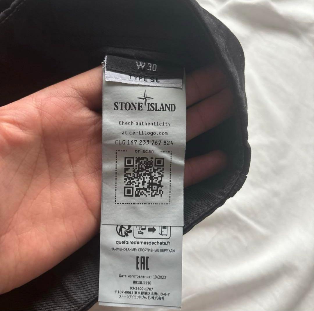 STONE  ブラックカーゴショートパンツ W30