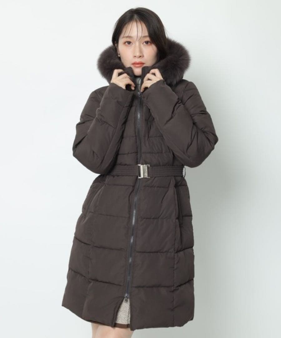 ［新品］ウエストマークパフィコート　ブラウン