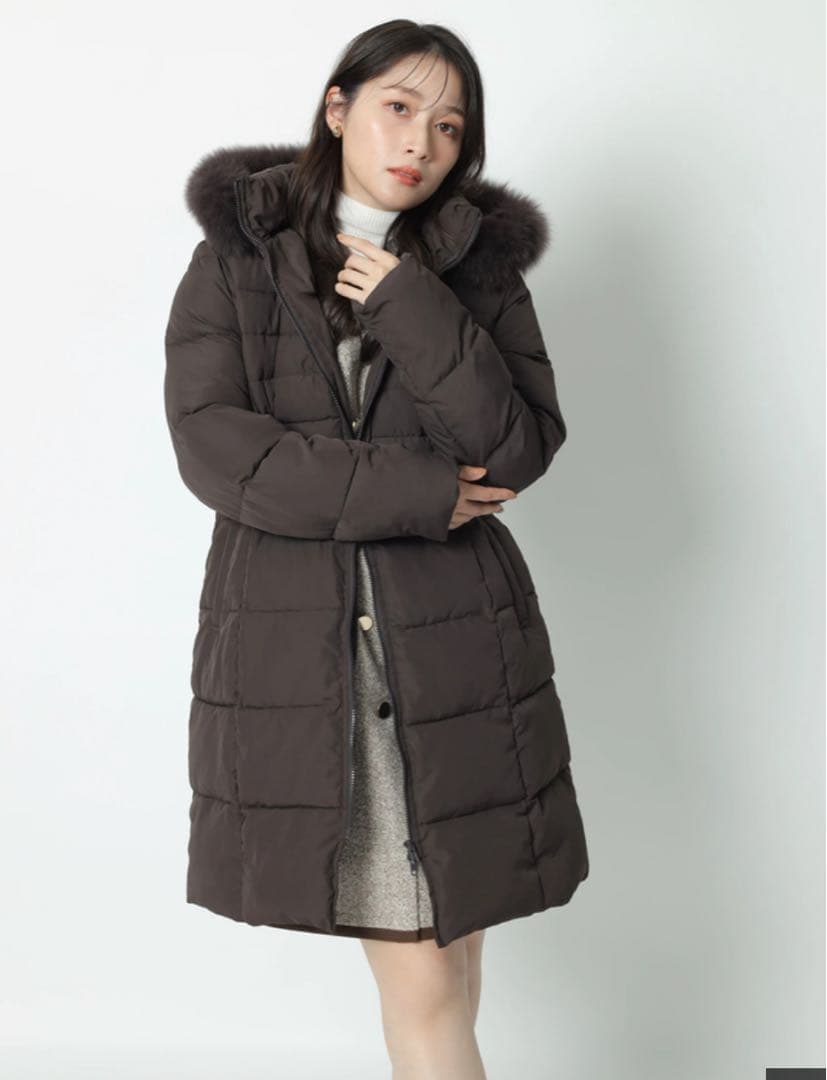 ［新品］ウエストマークパフィコート　ブラウン