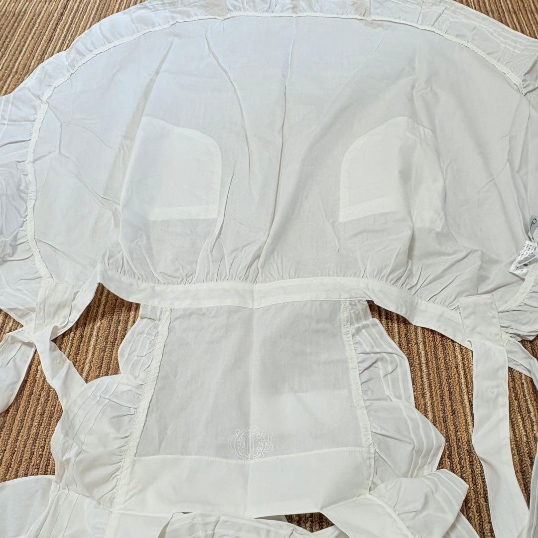 Christian Dior 旧ロゴフリルエプロン　ヴィンテージ　ホワイト
