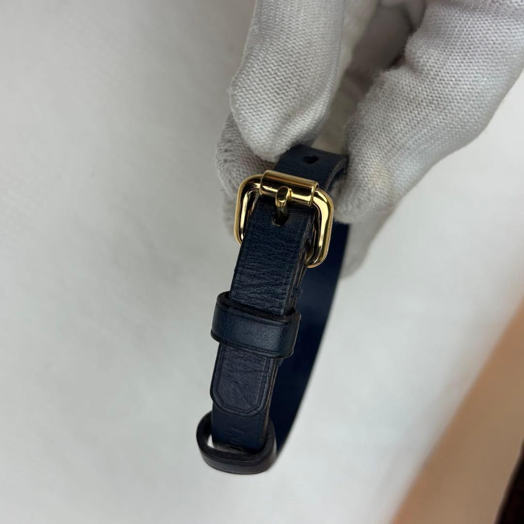 ルイヴィトン ネイビー レザー バングル ブレスレット レディース ネイビー