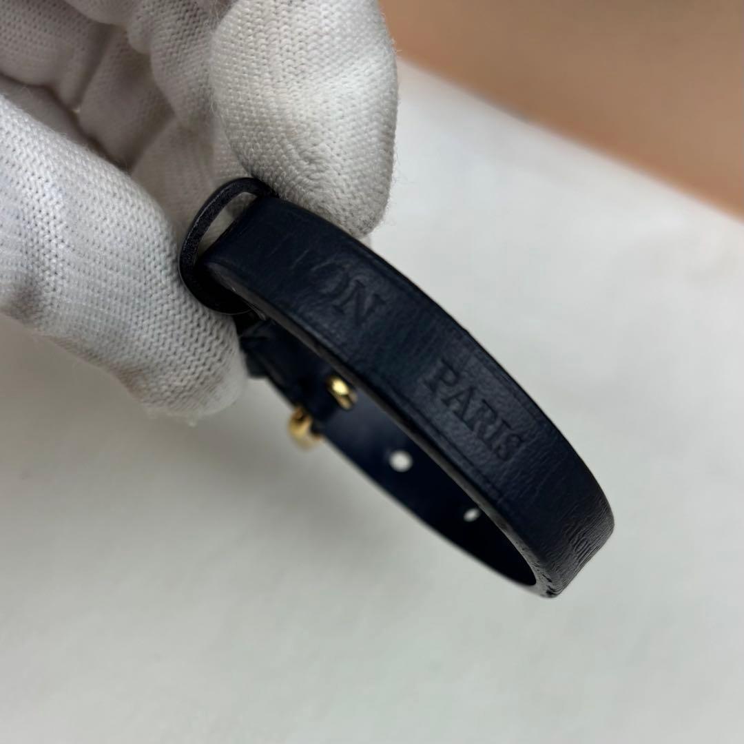 ルイヴィトン ネイビー レザー バングル ブレスレット レディース ネイビー
