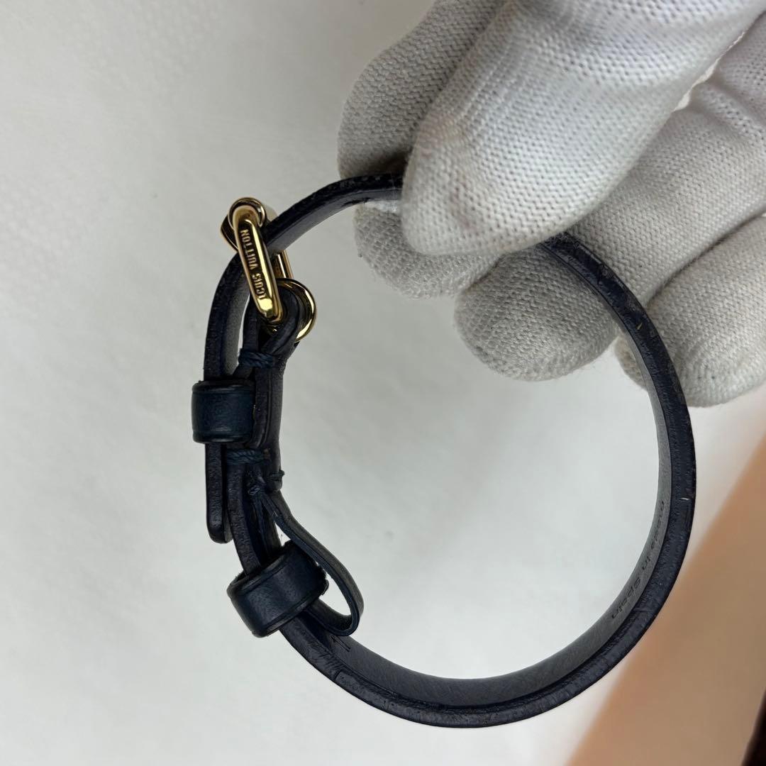 ルイヴィトン ネイビー レザー バングル ブレスレット レディース ネイビー
