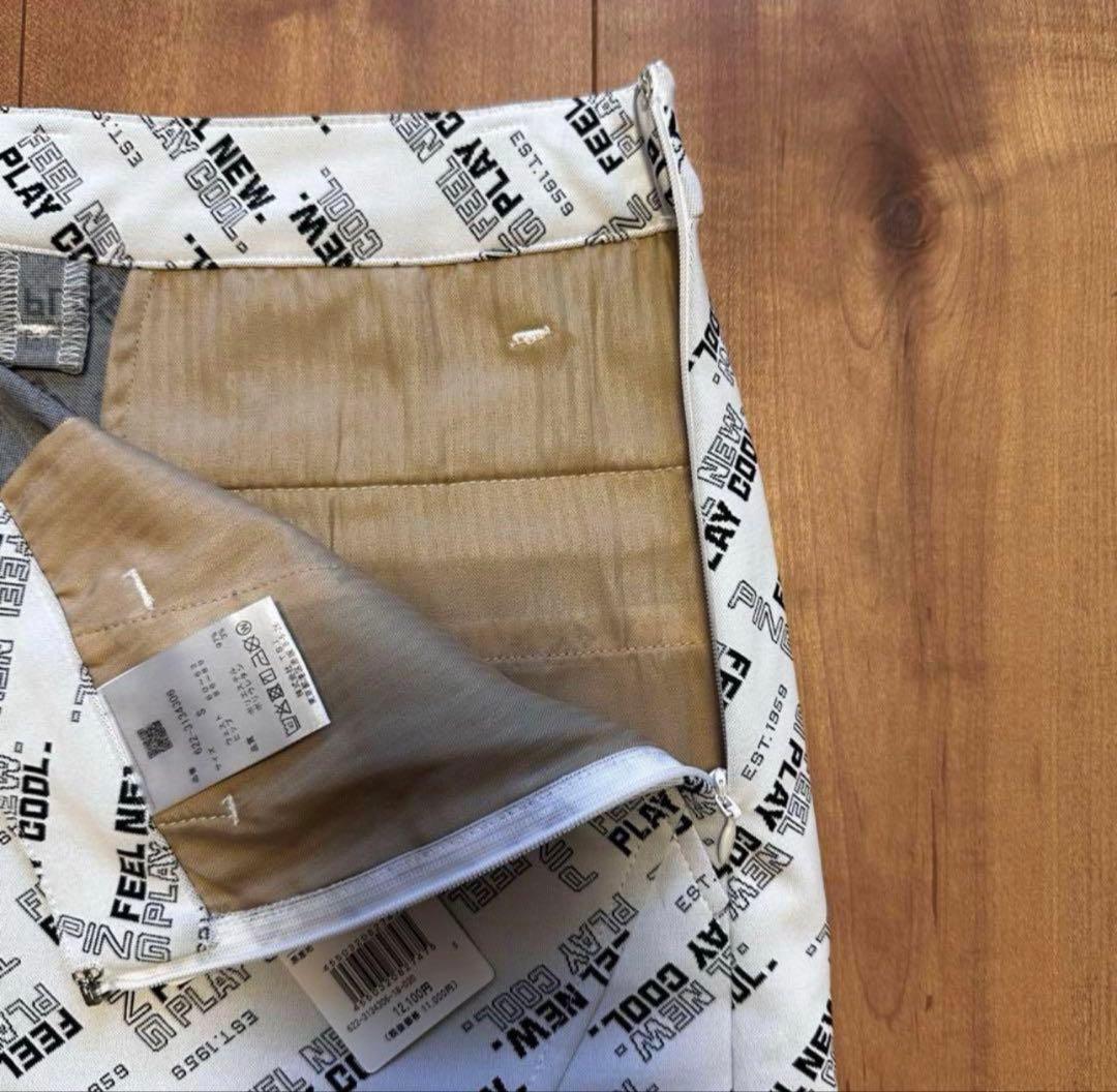 PING 長袖　ポロシャツ　スリットスカート　ストレッチ　総柄　春夏秋　長袖