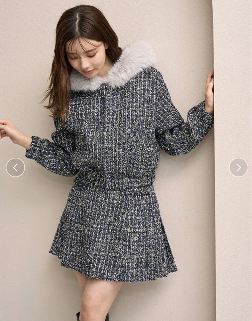 【セール価格以下】実物写真掲載 完売 SNIDEL ファー付きツイードブルゾン