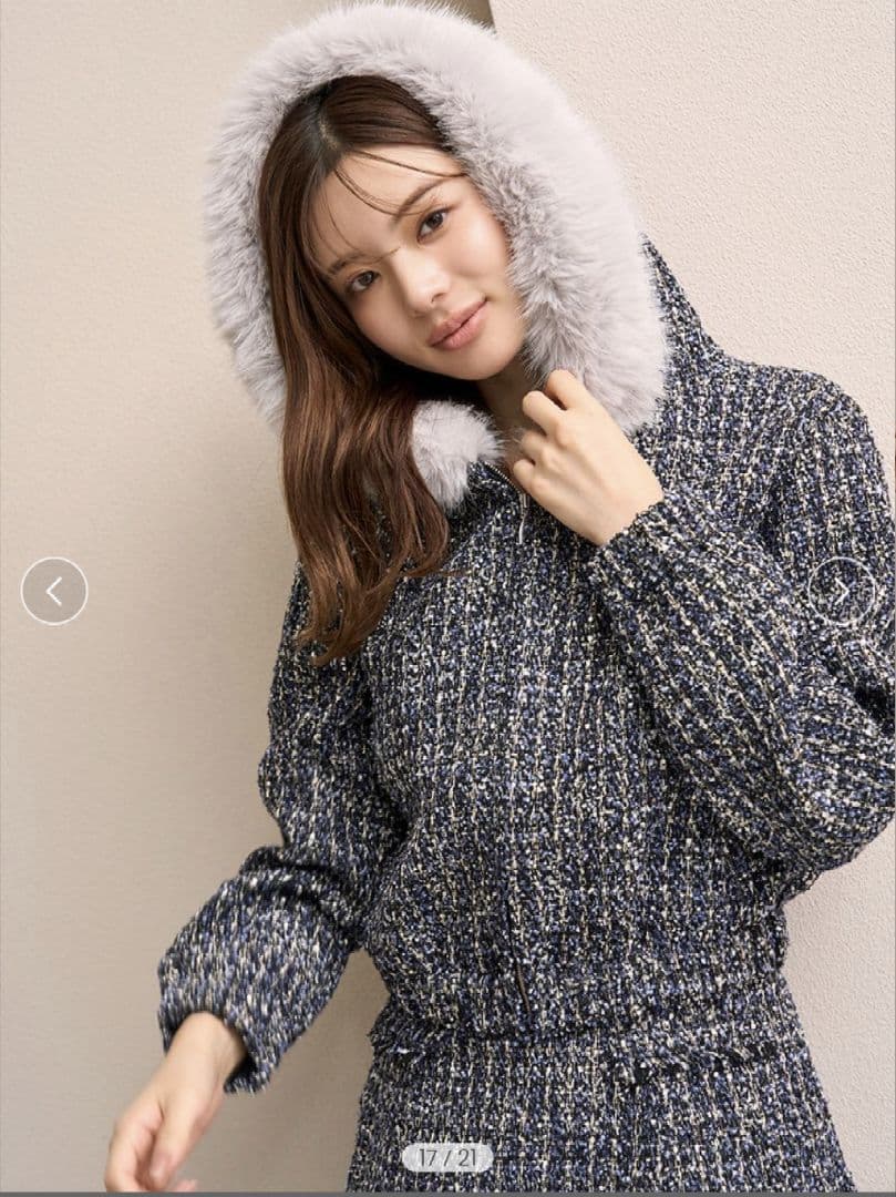 【セール価格以下】実物写真掲載 完売 SNIDEL ファー付きツイードブルゾン