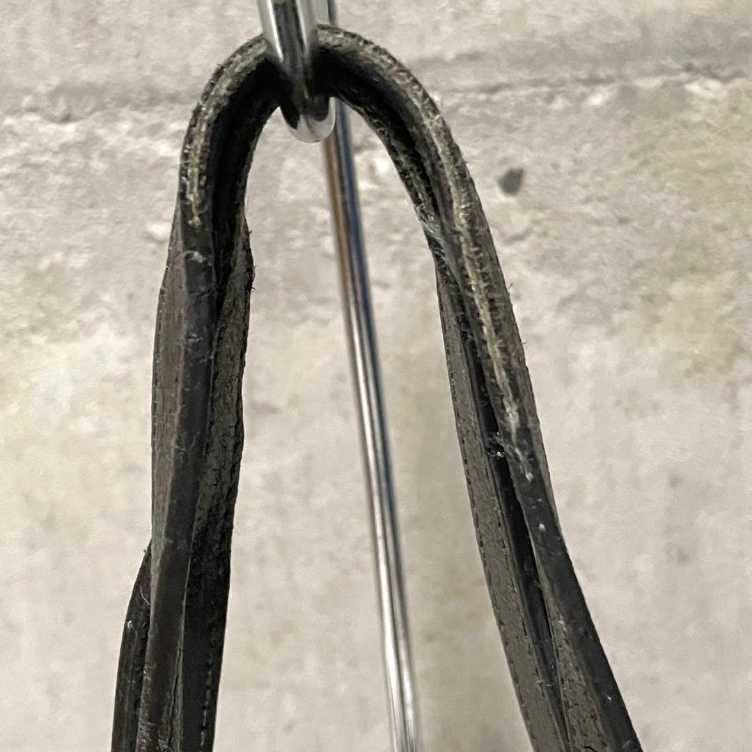 サンローラン サックショッピングトートバッグ ポーチ付 レザー チャコールグレー