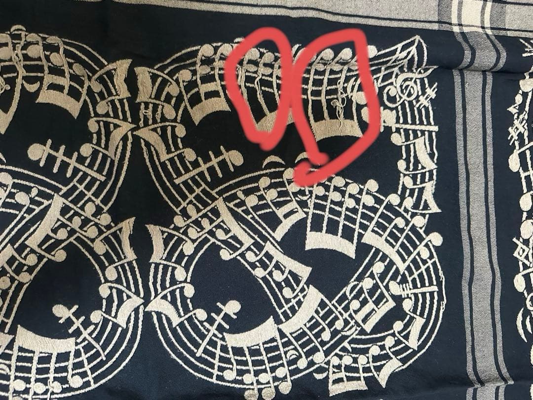 【美品】NUMBER (N)INE 07SS 音符ストール 茶x黒