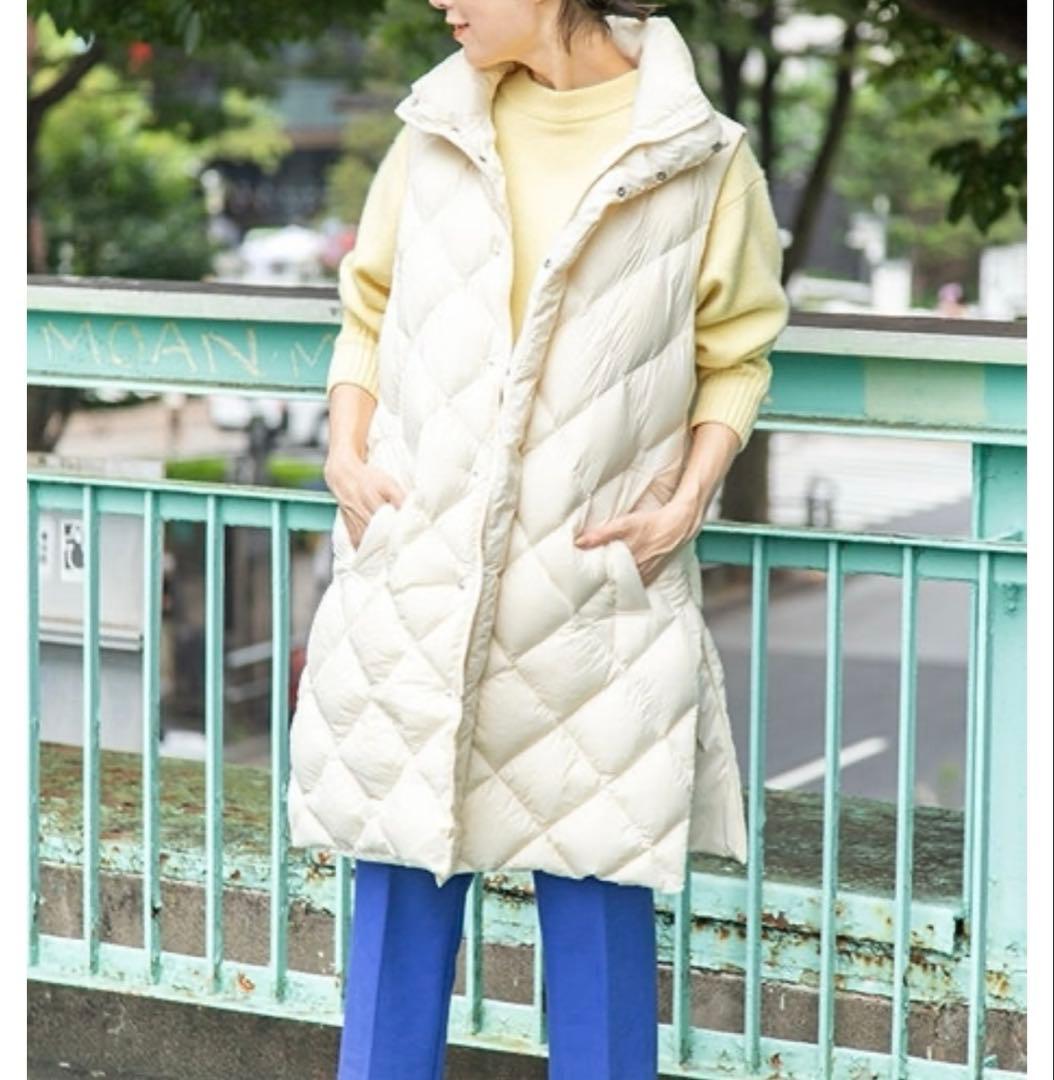 TAION NOLLY's 別注ダイヤキルト　ダウンジレ　オフホワイト