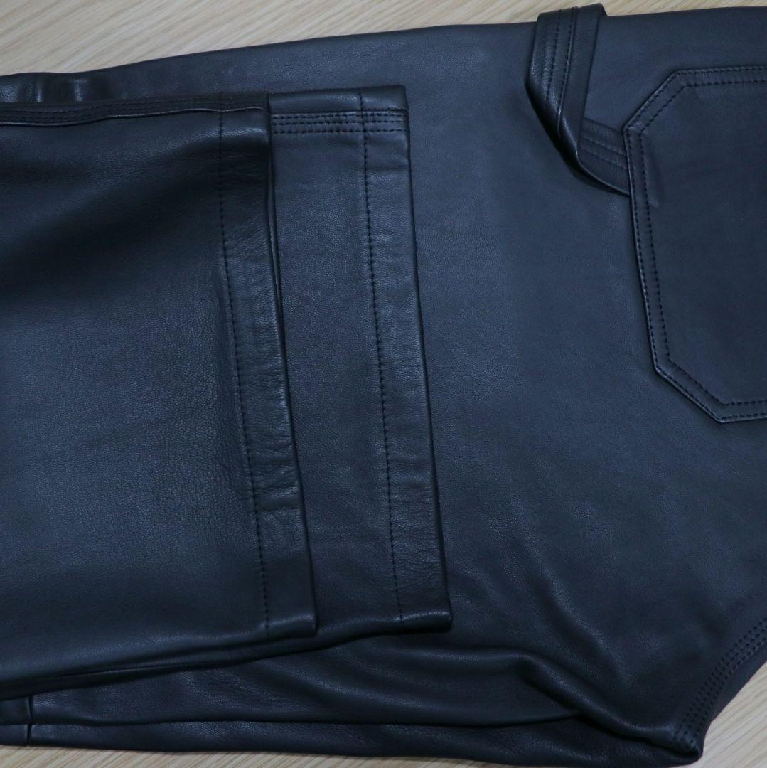 YLEVE SHEEP LEATHER PAINTER PANTS ブラック