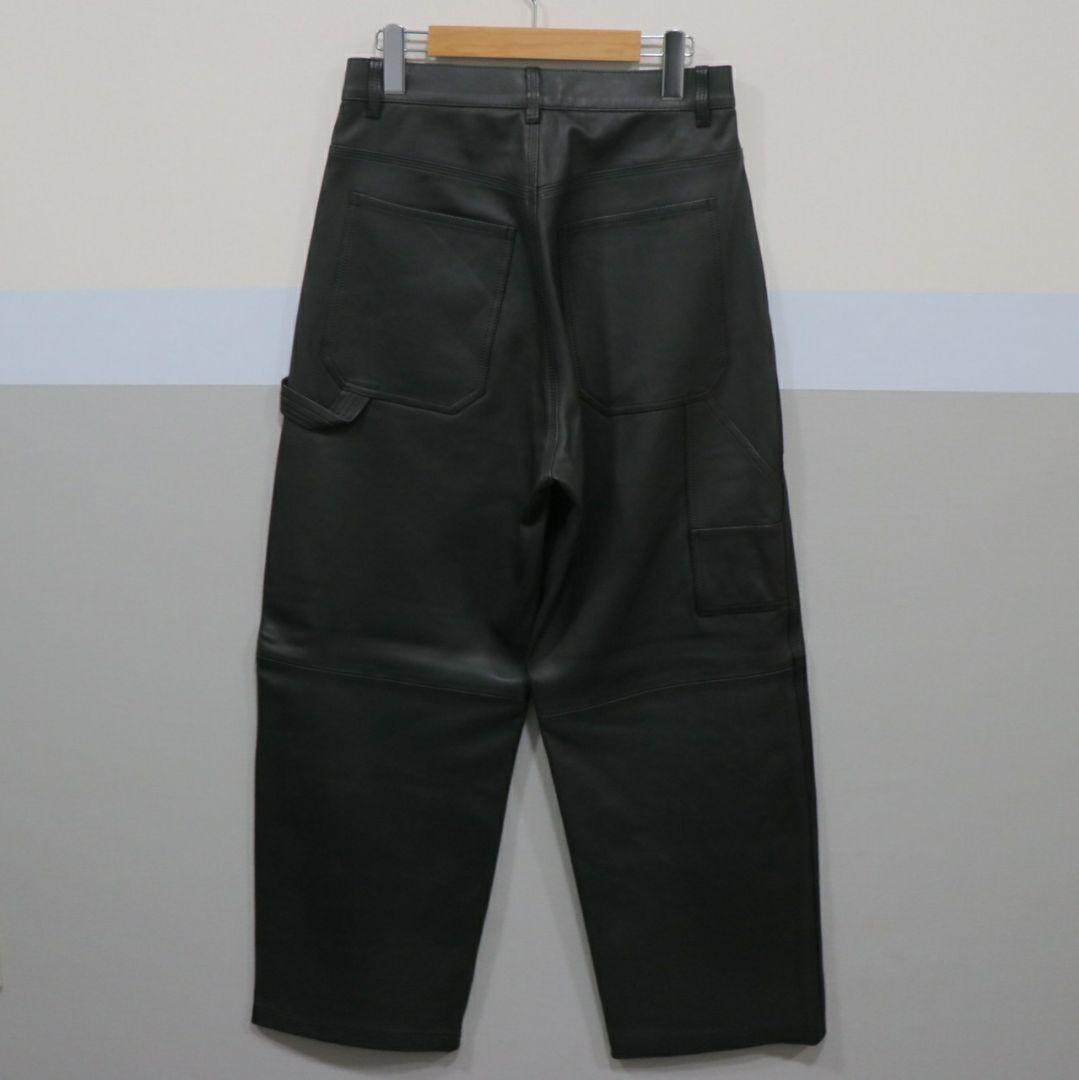 YLEVE SHEEP LEATHER PAINTER PANTS ブラック