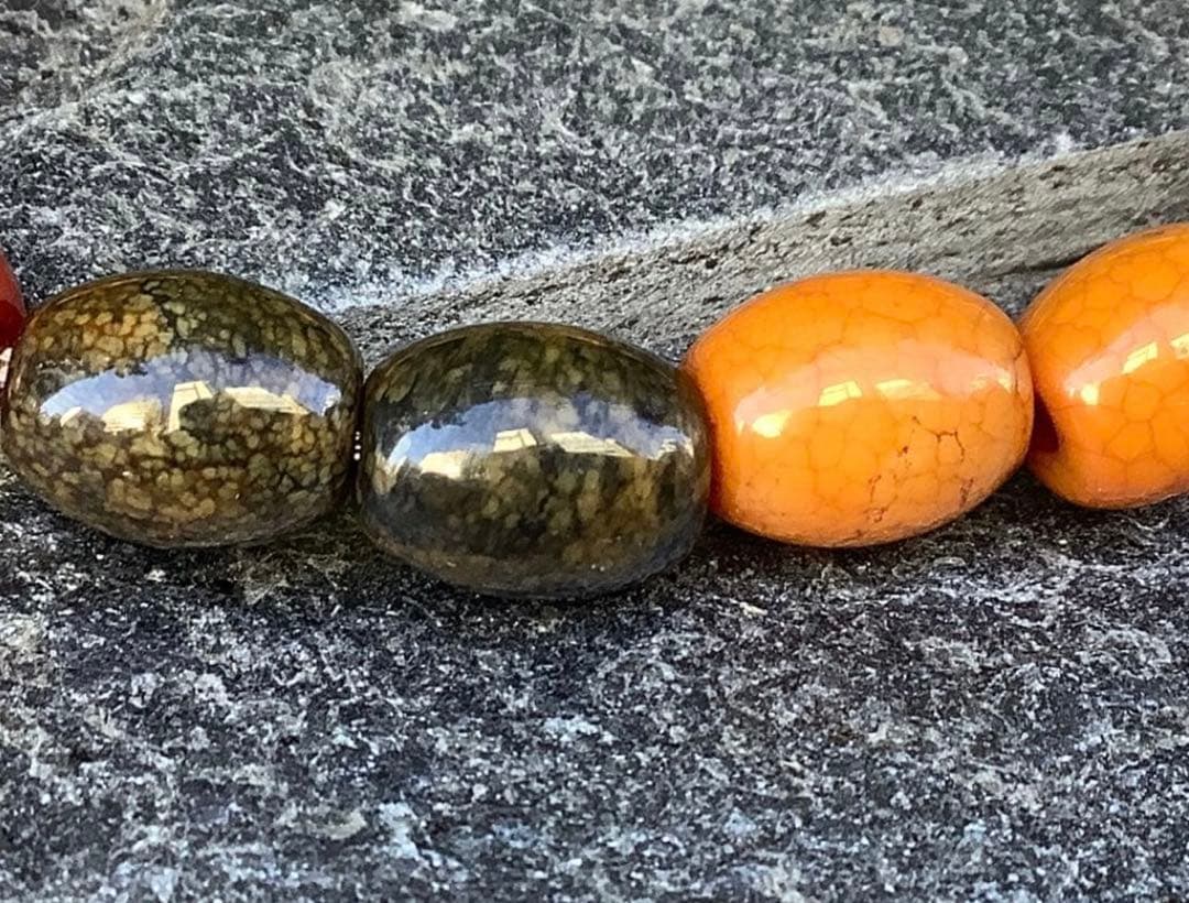 ✳️台湾上肯製　亀甲赤龍紋天珠*赤龍紋天珠玉*奈留島水晶　本物瑪瑙　鑑別書付‼️