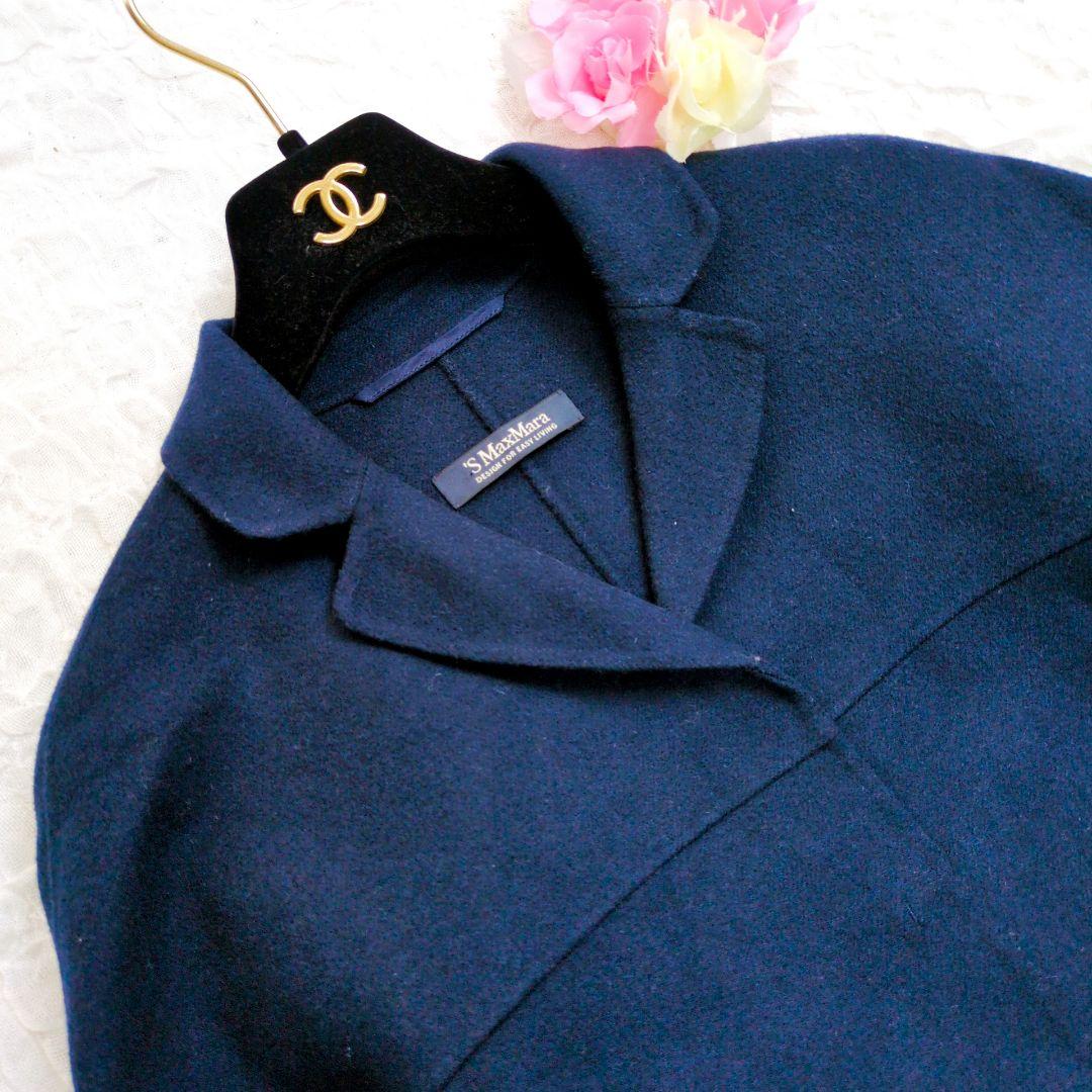 S MaxMara　ダブルフェイスコート　クチートアマーノ　ネイビー