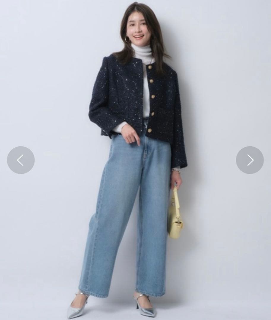 233【新品タグ付】JUSGLITTY スパンコールツイードジャケット