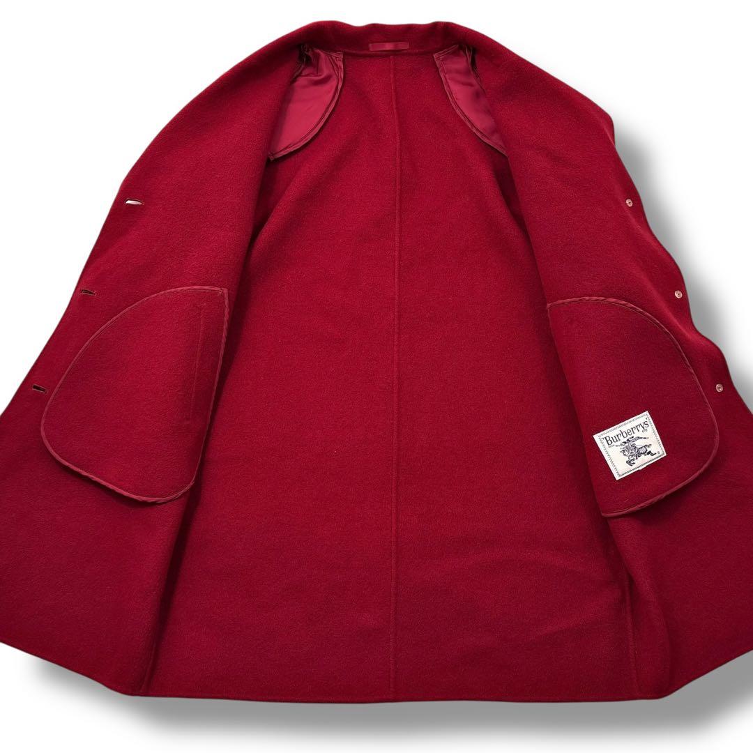 極美品】BURBERRY バーバリー カシミヤ ロングコート M〜L ロゴボタン