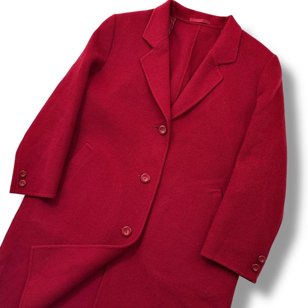 極美品】BURBERRY バーバリー カシミヤ ロングコート M〜L ロゴボタン