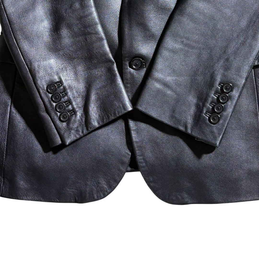 バーバリーブラックレーベル ラムレザー ジャケット シャドウホース 黒 M