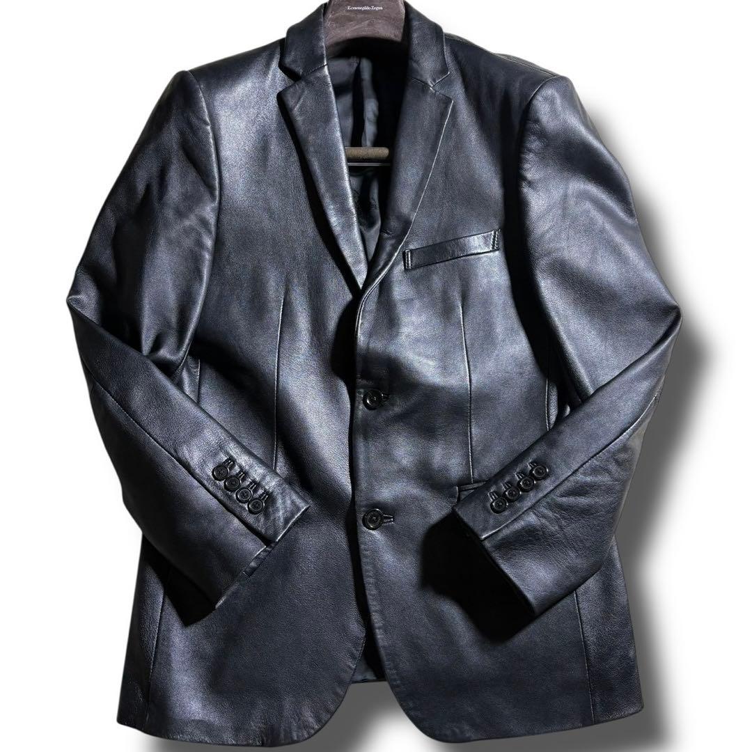 バーバリーブラックレーベル ラムレザー ジャケット シャドウホース 黒 M