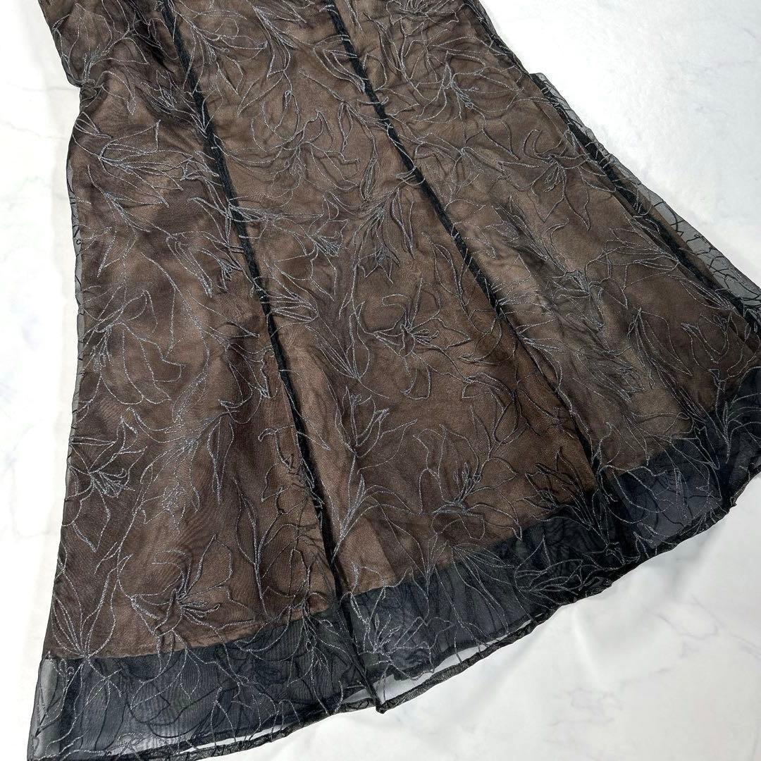 LILY BROWN　エンボスオーガンジーLilyグリッタードレス　ブラック　0