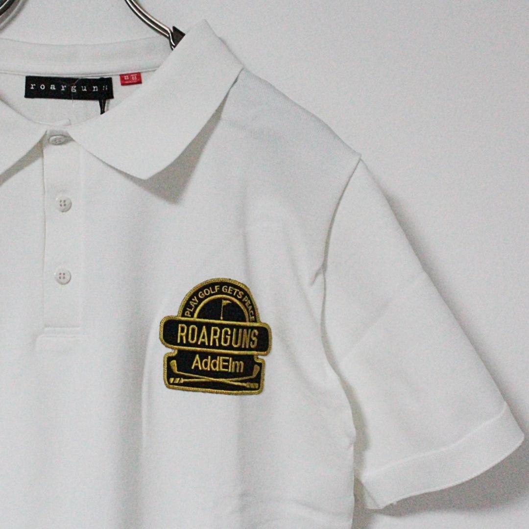 新品 ロアーガンズ AddElm ロゴスタッズワッペン ニットポロシャツ L相当