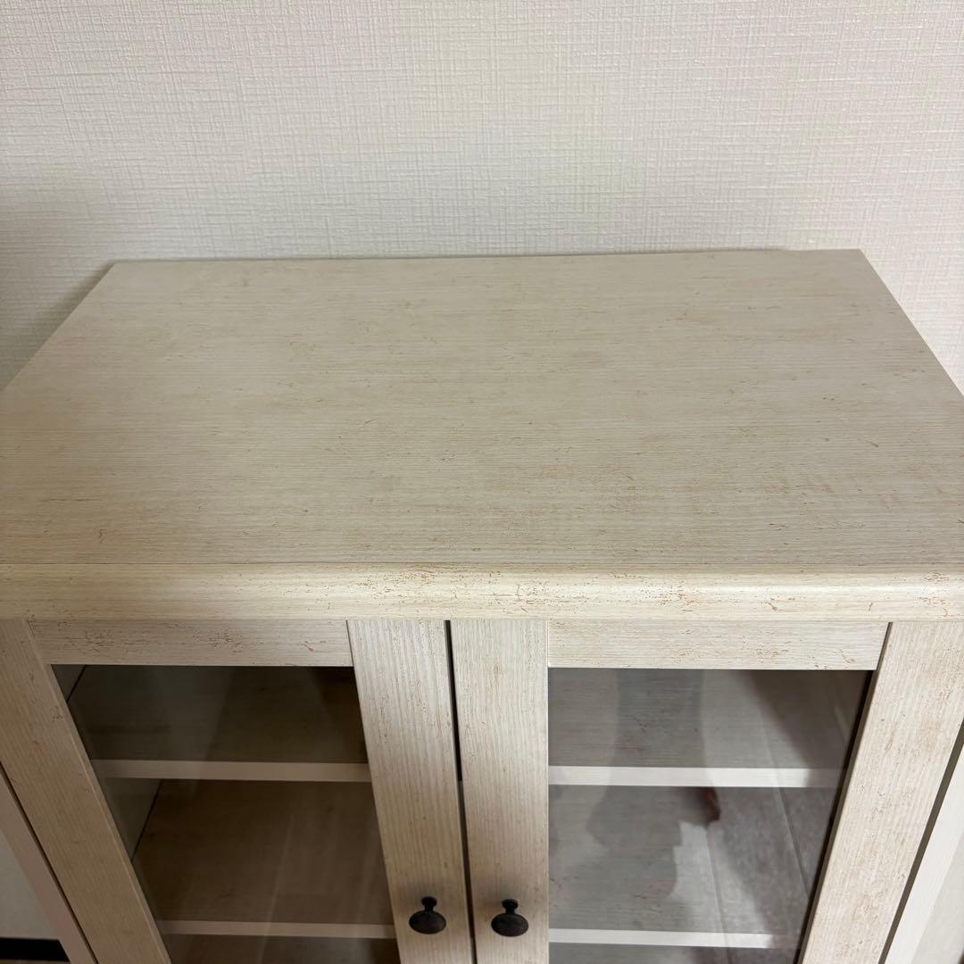 【即日発送対応】ニトリ リズバレー キャビネット ホワイト 食器棚 カントリー