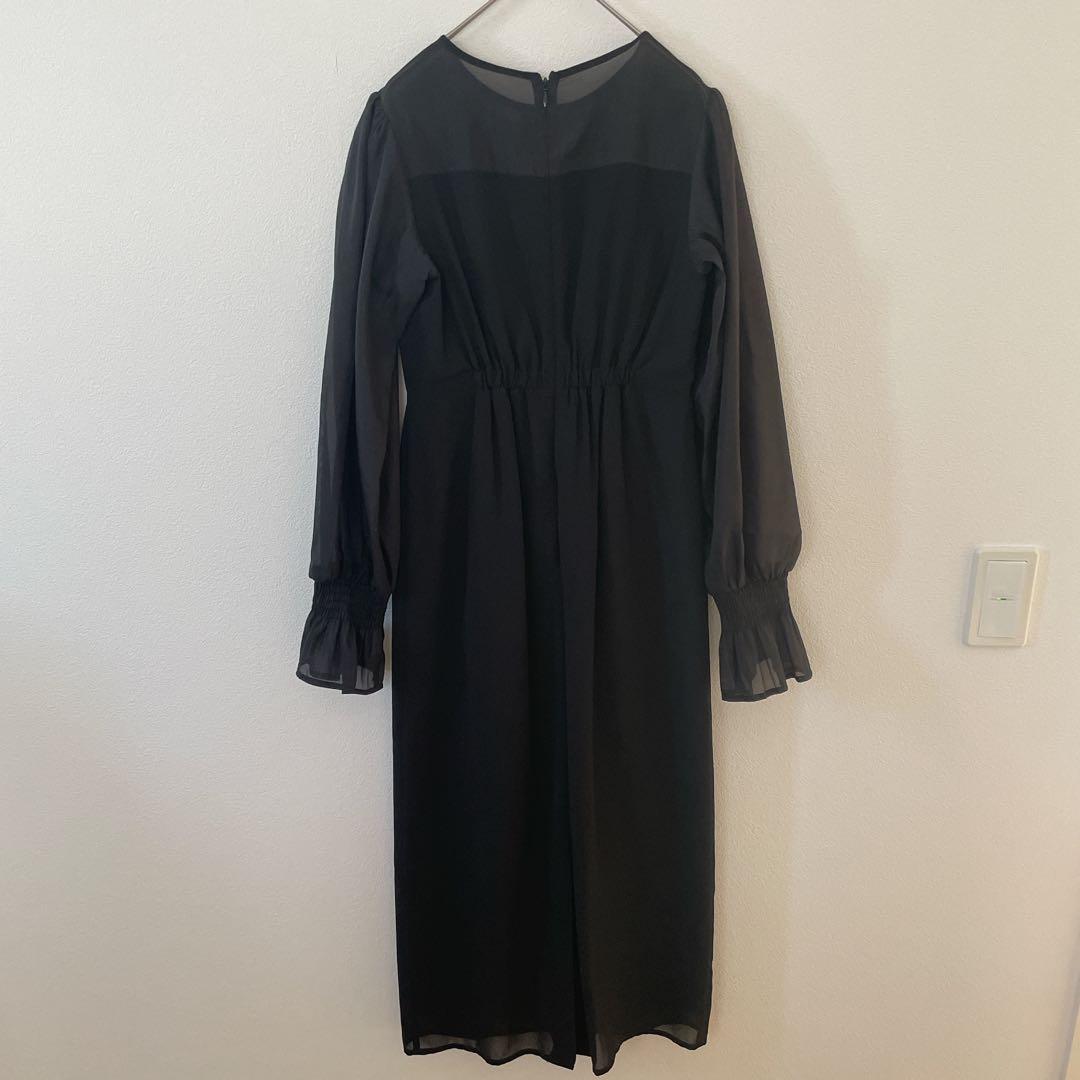 nianaビスチェ風　ボリュームスリーブシフォンドレス　結婚式　お呼ばれ