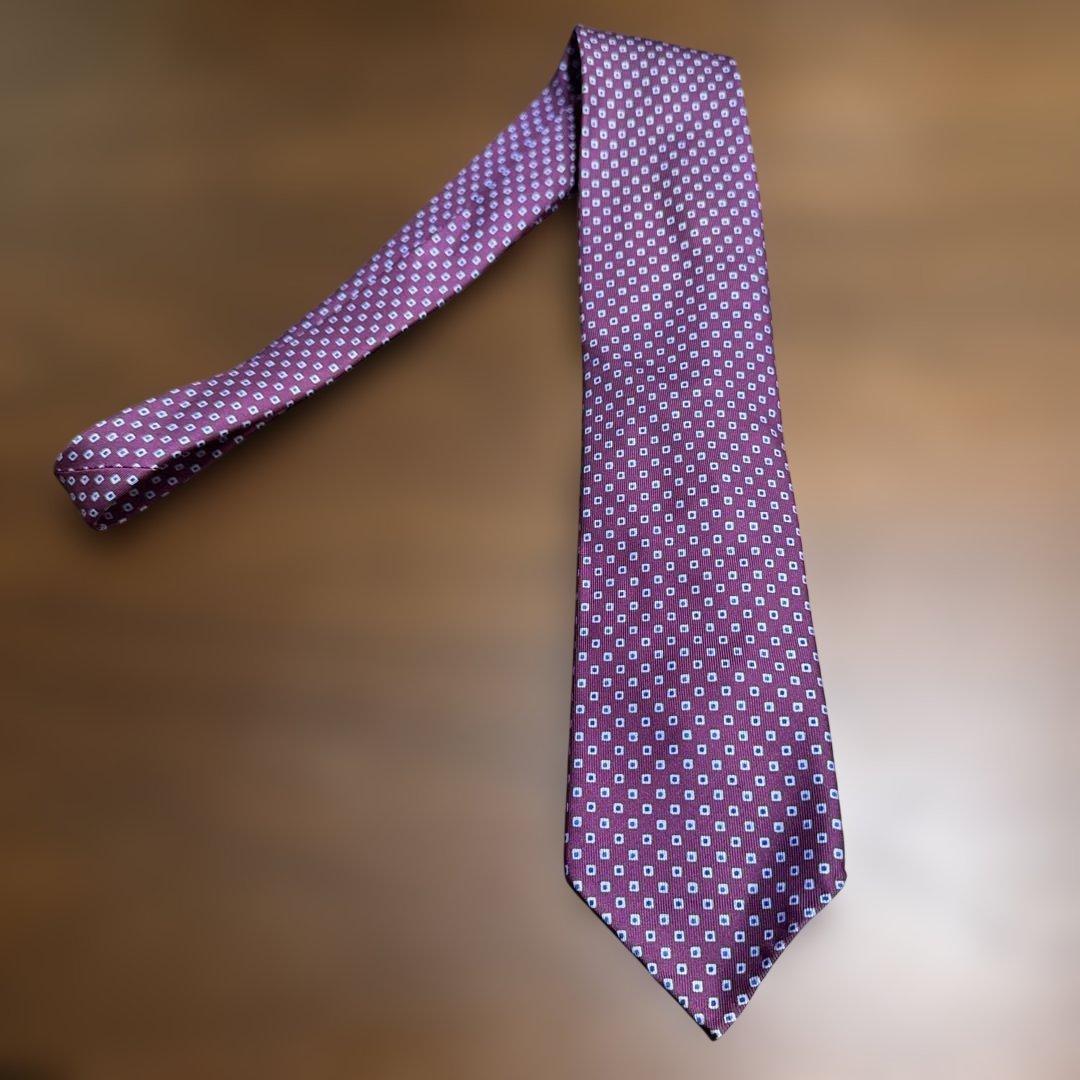 E. Marinella パープル ドットネクタイ