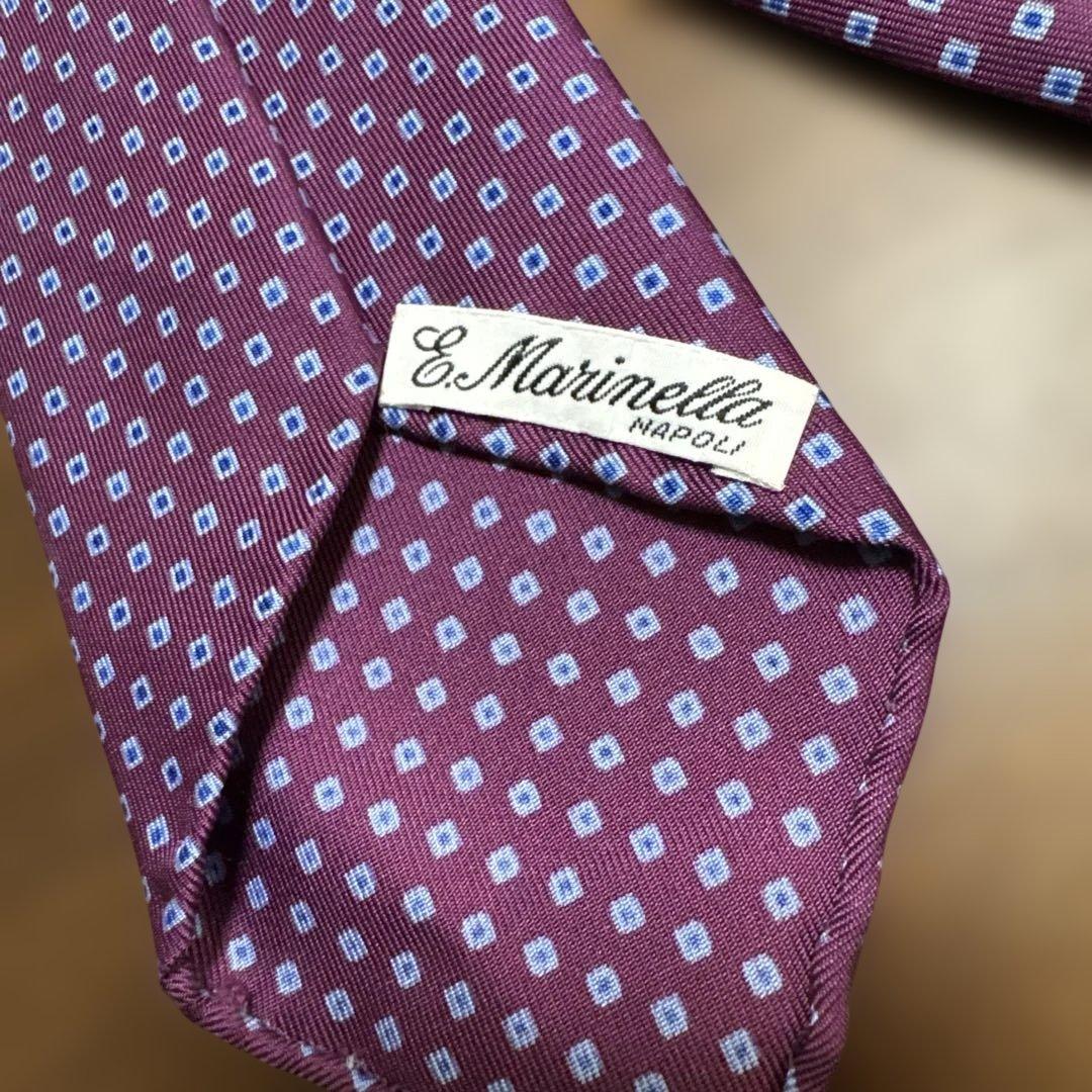 E. Marinella パープル ドットネクタイ
