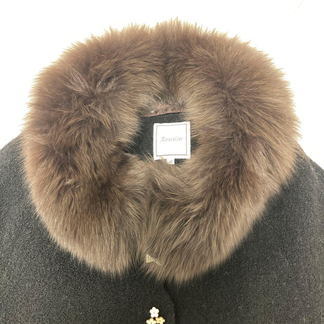 アナトリエ　ブラック ケープコート