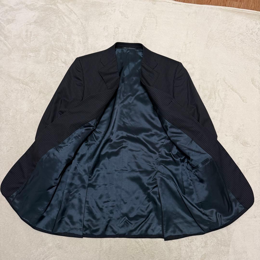 美品　グッチ　スーツセットアップ　ストライプ　黒　M位