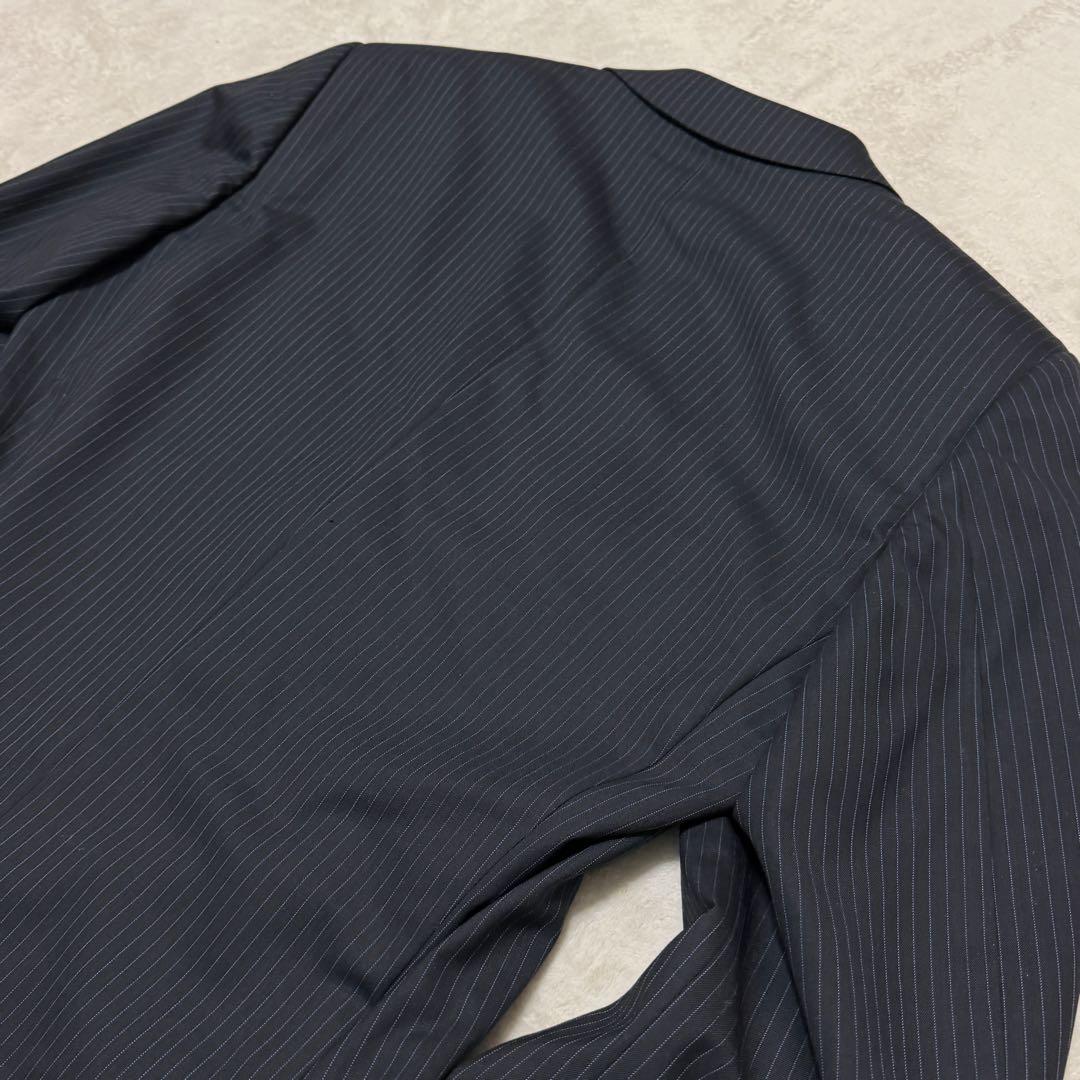 美品　グッチ　スーツセットアップ　ストライプ　黒　M位