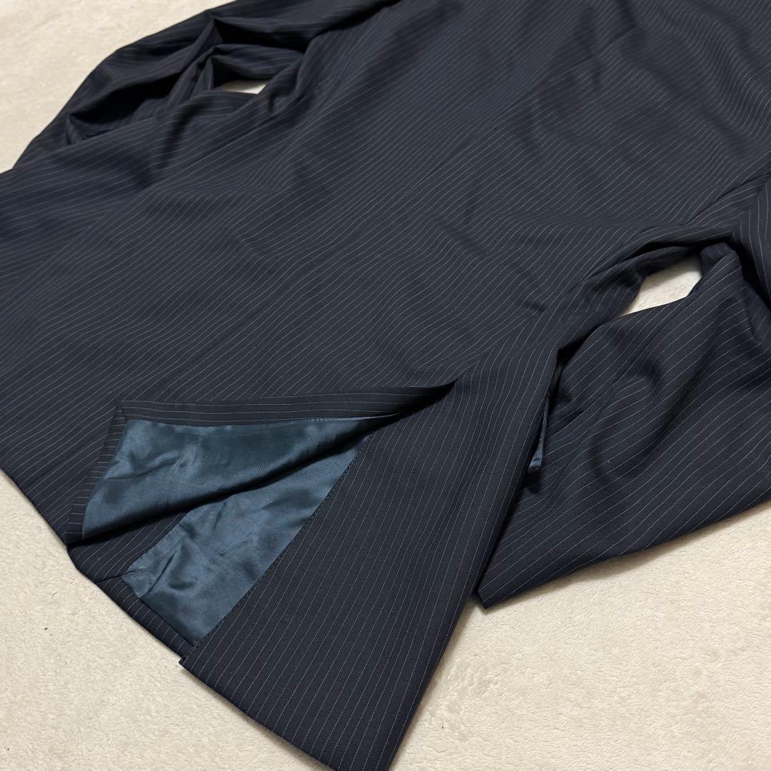 美品　グッチ　スーツセットアップ　ストライプ　黒　M位