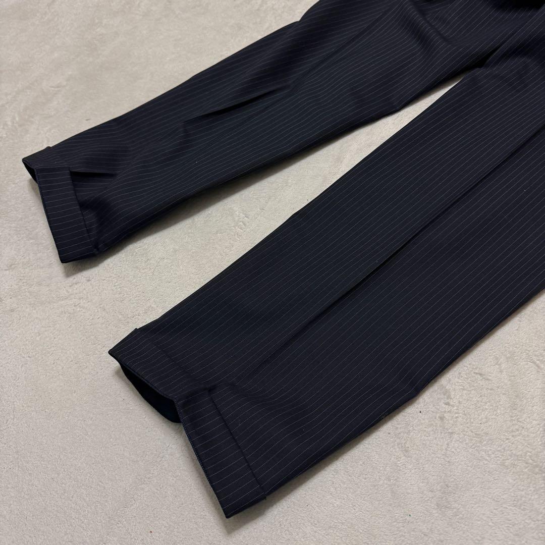 美品　グッチ　スーツセットアップ　ストライプ　黒　M位