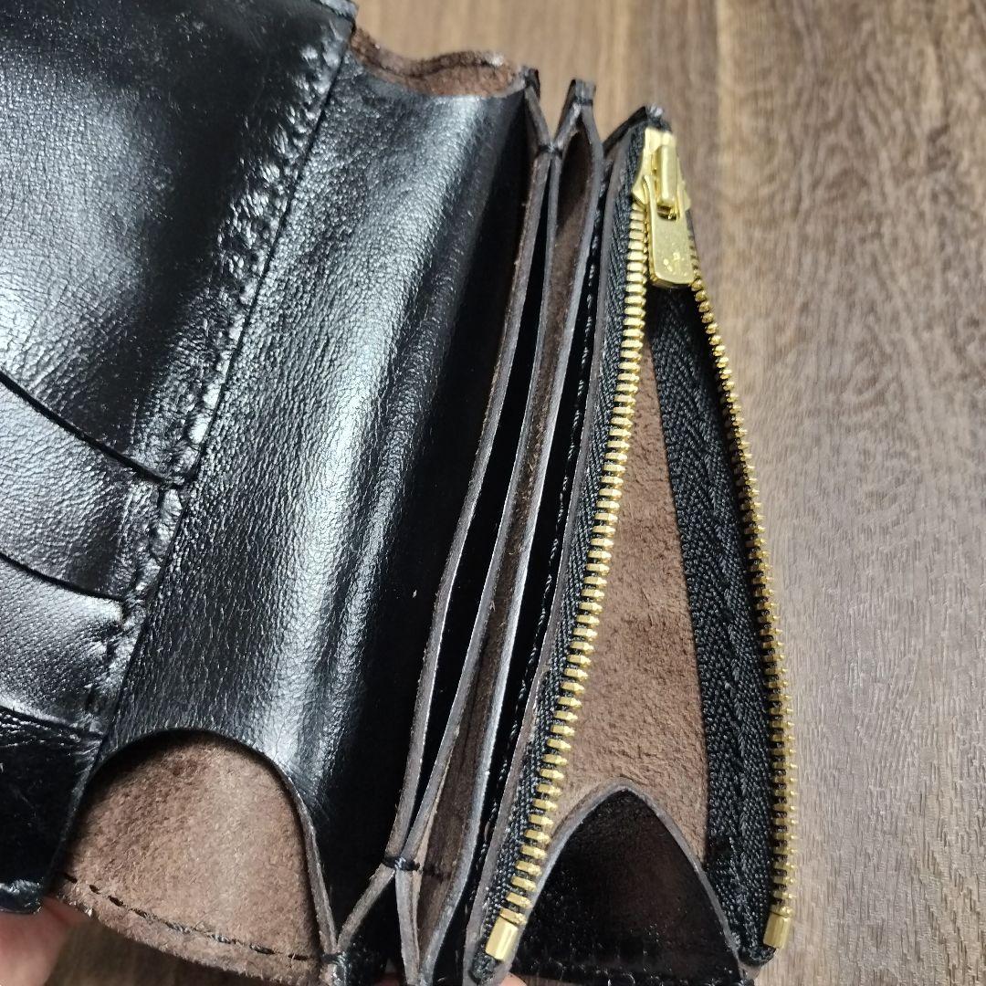 茶芯　ホースハイド　三つ折りトラッカーウォレット