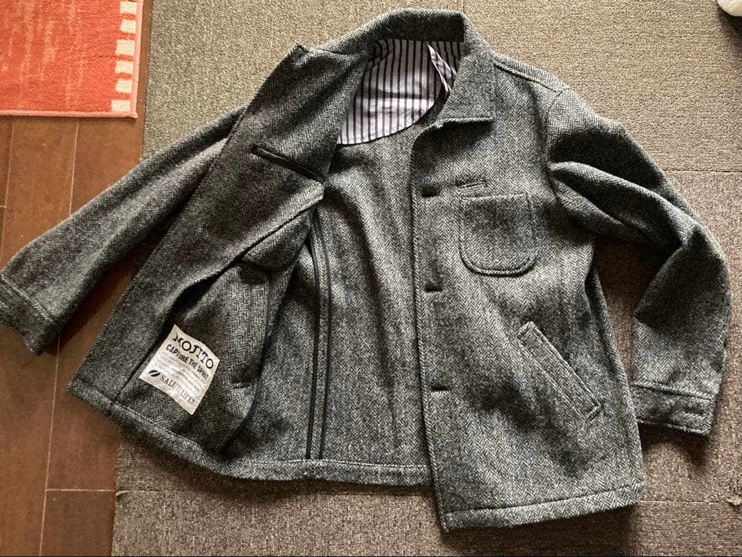 モヒート ハリスツイード ヘリンボーン ジャケット カバーオール 日本製