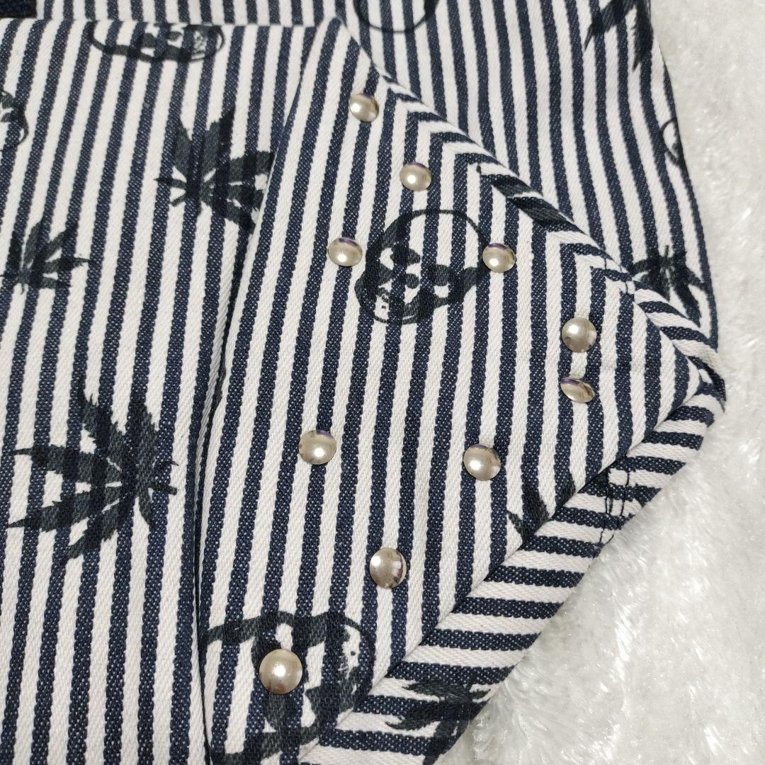 新品lucienpellatfinetストライプスカルビッグトートバッグ