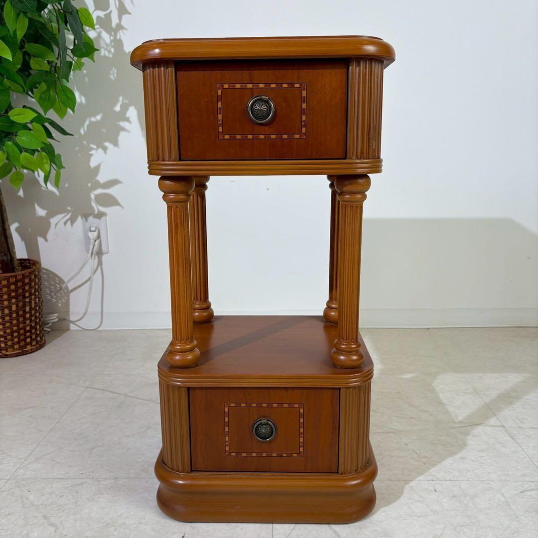 アンティーク調　クラシック　電話台　スモールキャビネット　サイドテーブル