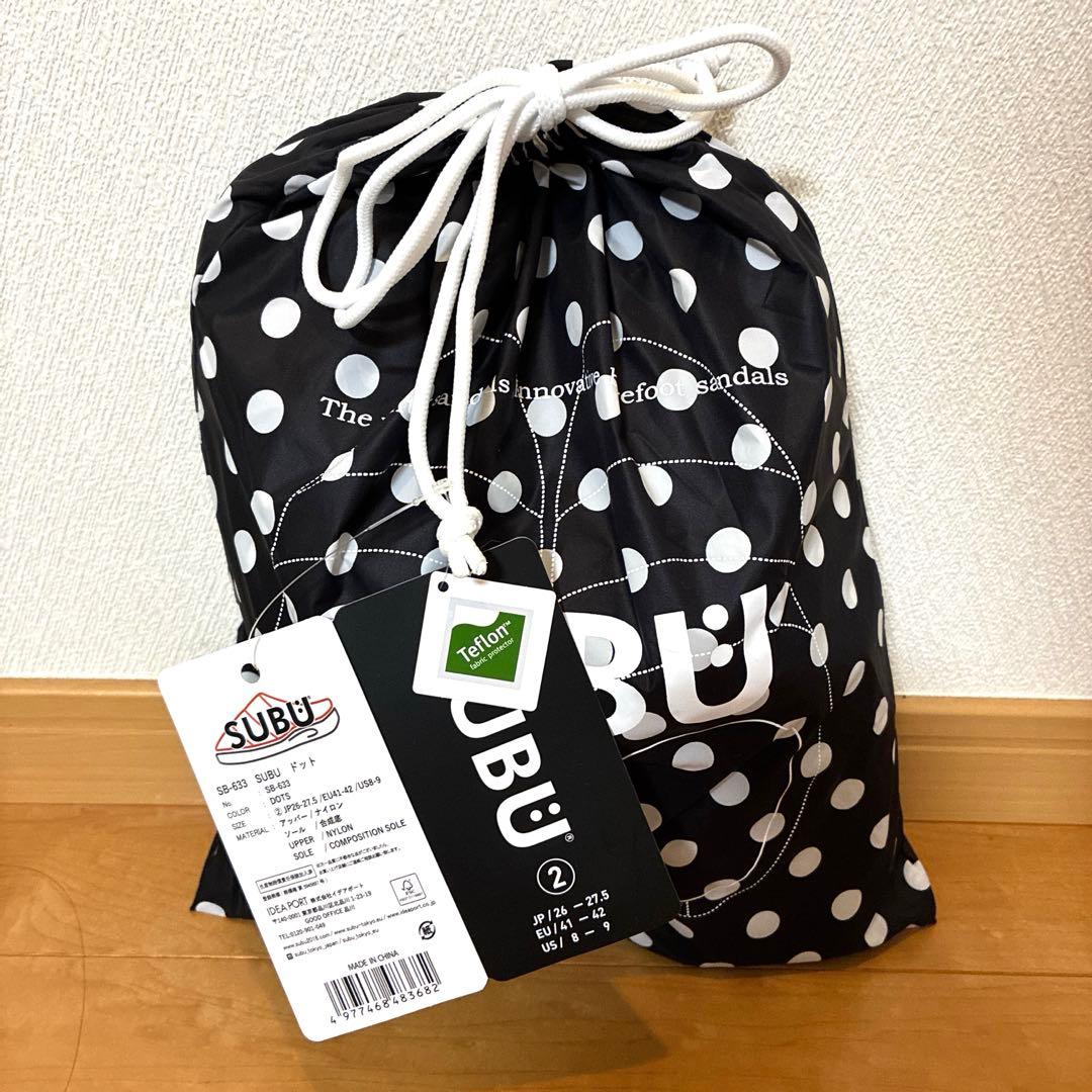 SUBU サンダル ドット 水玉 26.0〜27.5 収納袋付き　サイズ2