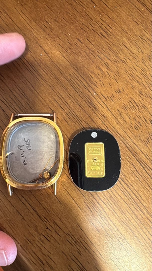 クレディスイス 純金1gインゴット使用のSEIKOインゴットウォッチのヘッド